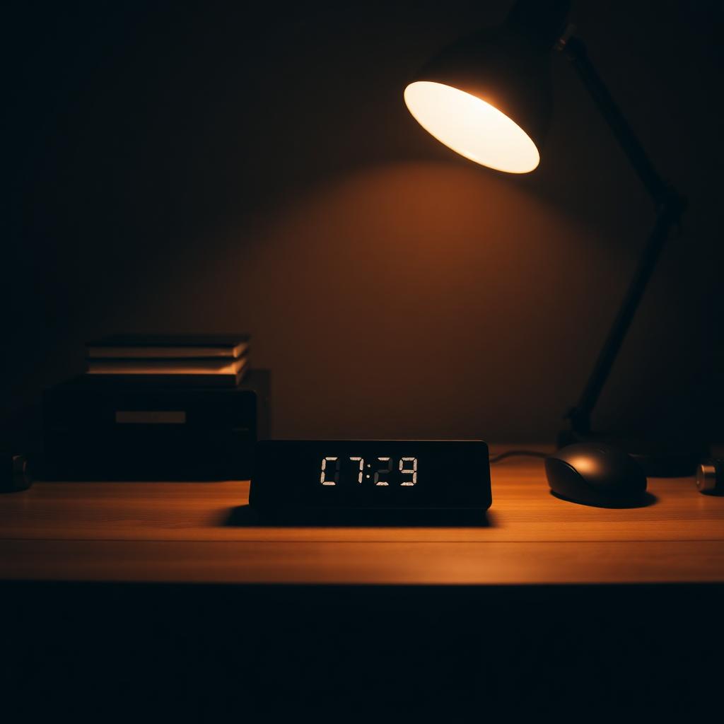 Ambient clock screensaver on a workspace